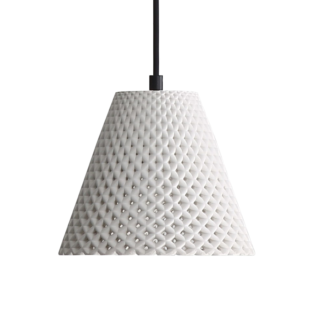 Golden Lighting Clarus 8in Integrated LED Pendant in White Sandstone Cement